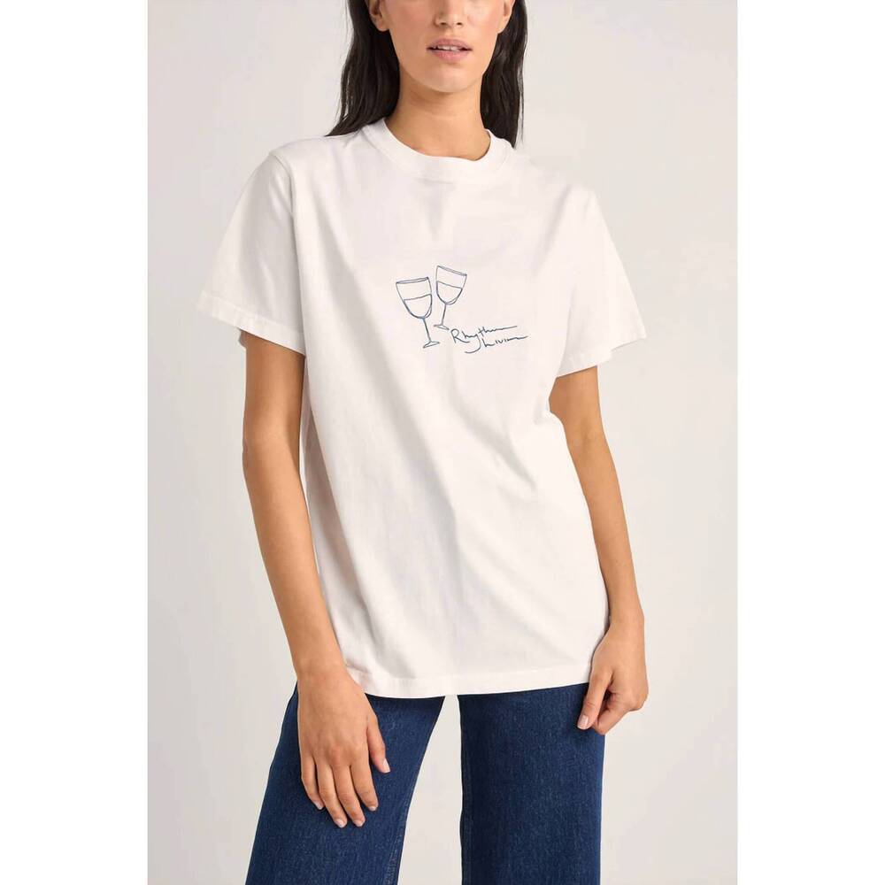 NEW RHYTHM. vino boyfriend tee in white
